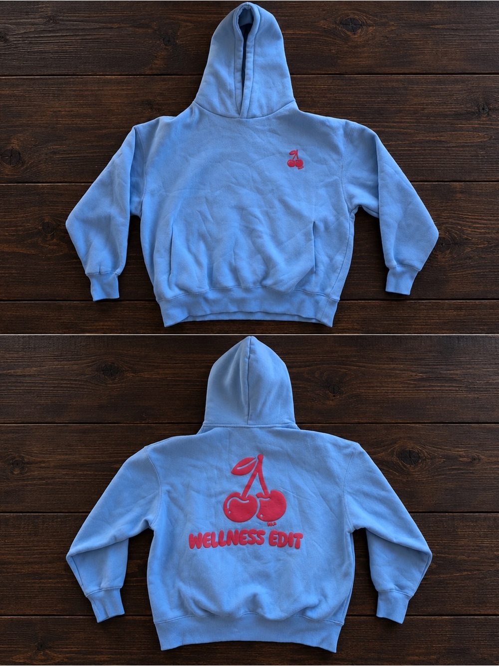 Blue Wilo Cherry-Print Hoodie **Matching Pants Included**